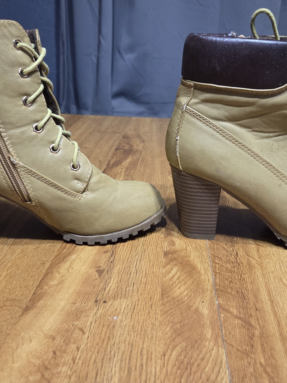 Women’s Belle Marie Tan Lace-Up Heeled Ankle Boots